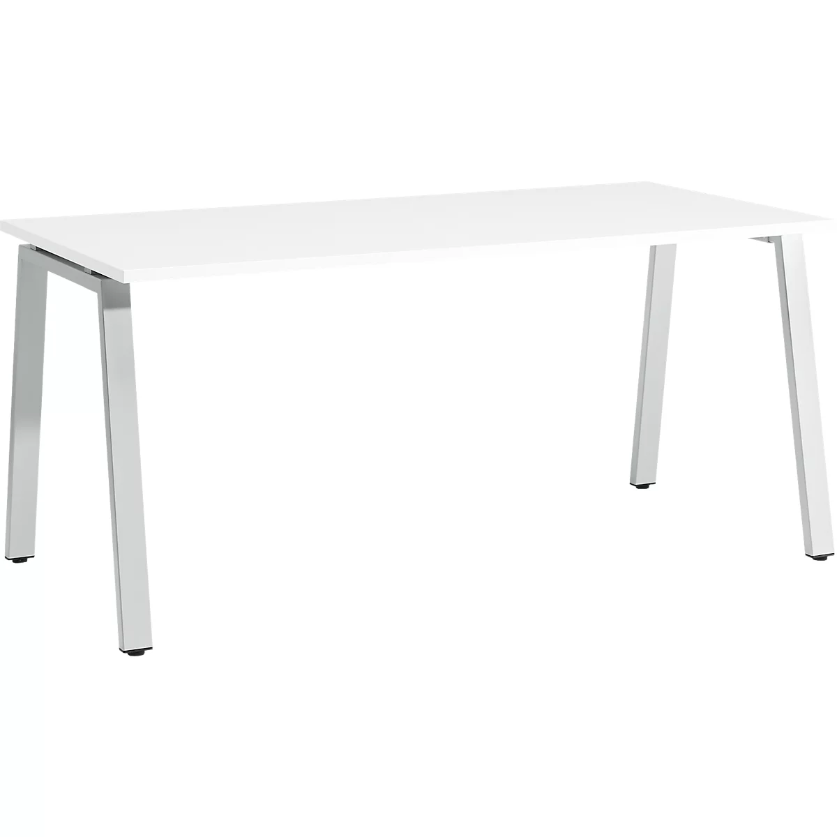 Schäfer Shop Select Bureautafel Start Off, A-poot, rechthoek, staal/hout, B 1600 x D 800 x H 735 mm, wit 