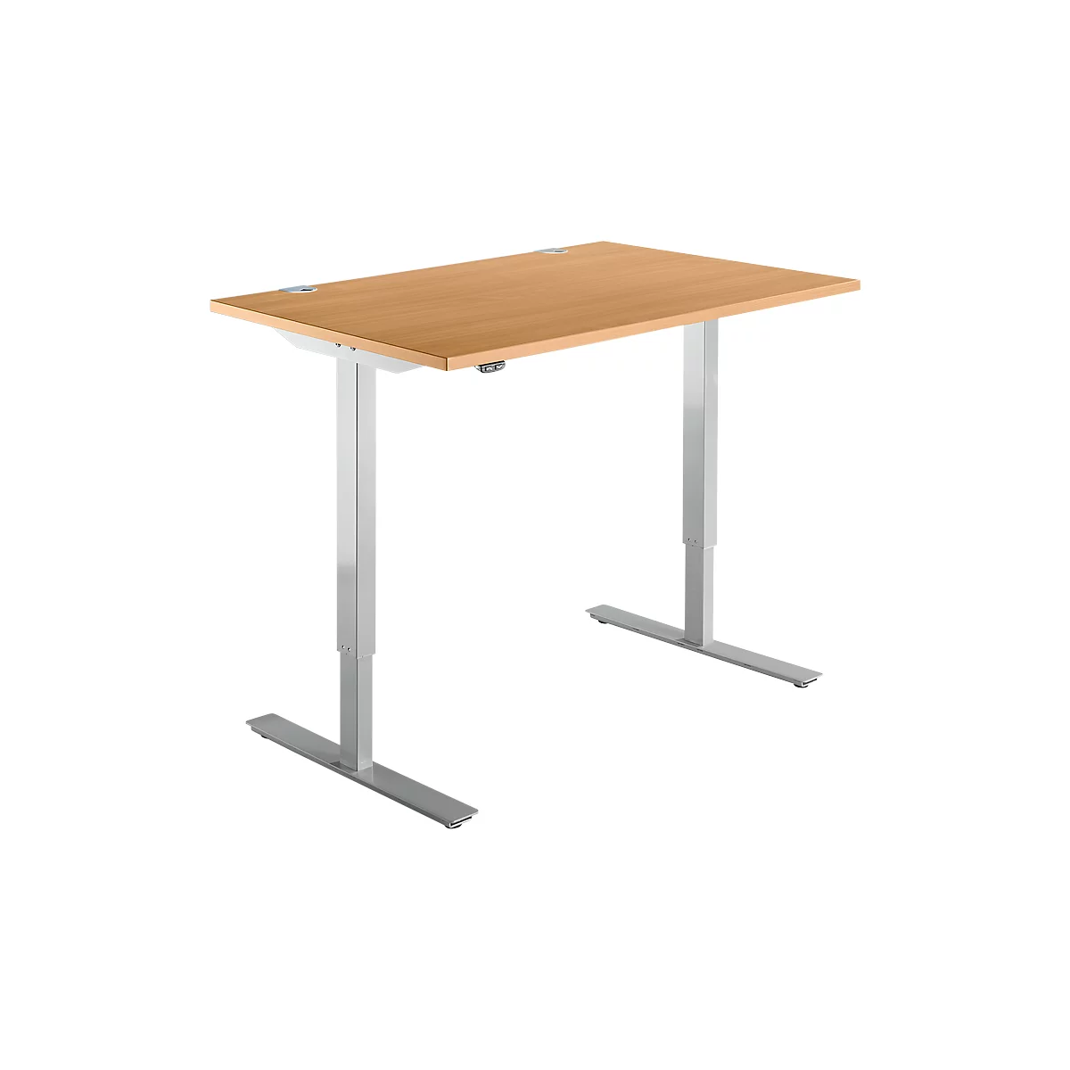 Schäfer Shop Select Bureautafel START UP, eentraps elektr. in hoogte verstelbaar, B 1200 mm, beuken/blank aluminium 