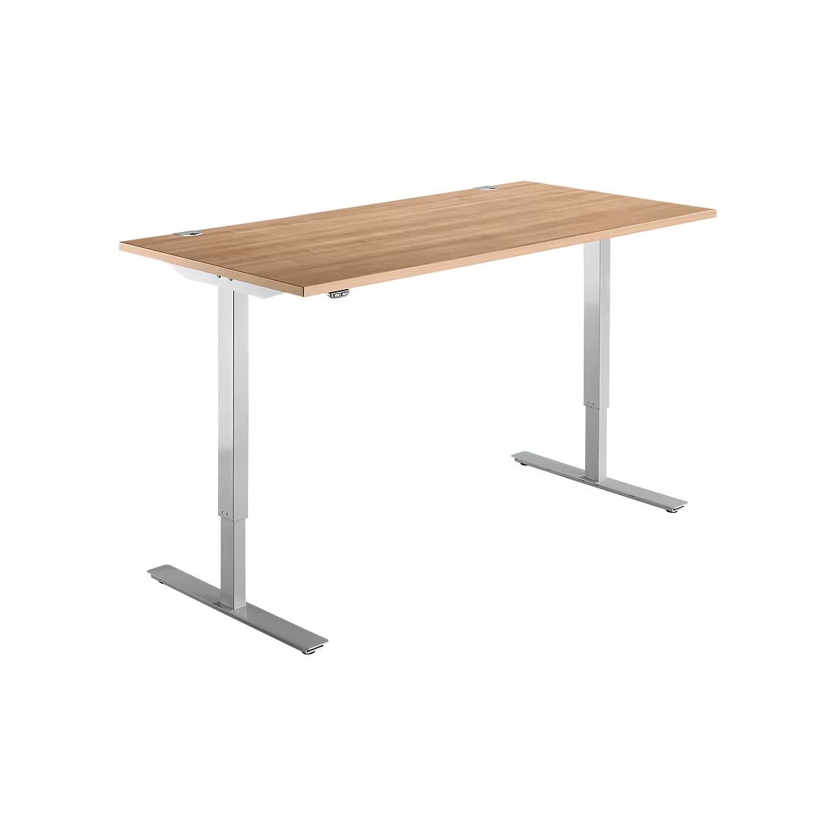 Schäfer Shop Select Bureautafel START UP, eentraps elektr. in hoogte verstelbaar, B 1600 mm, kersen-Romana/blank aluminium 
