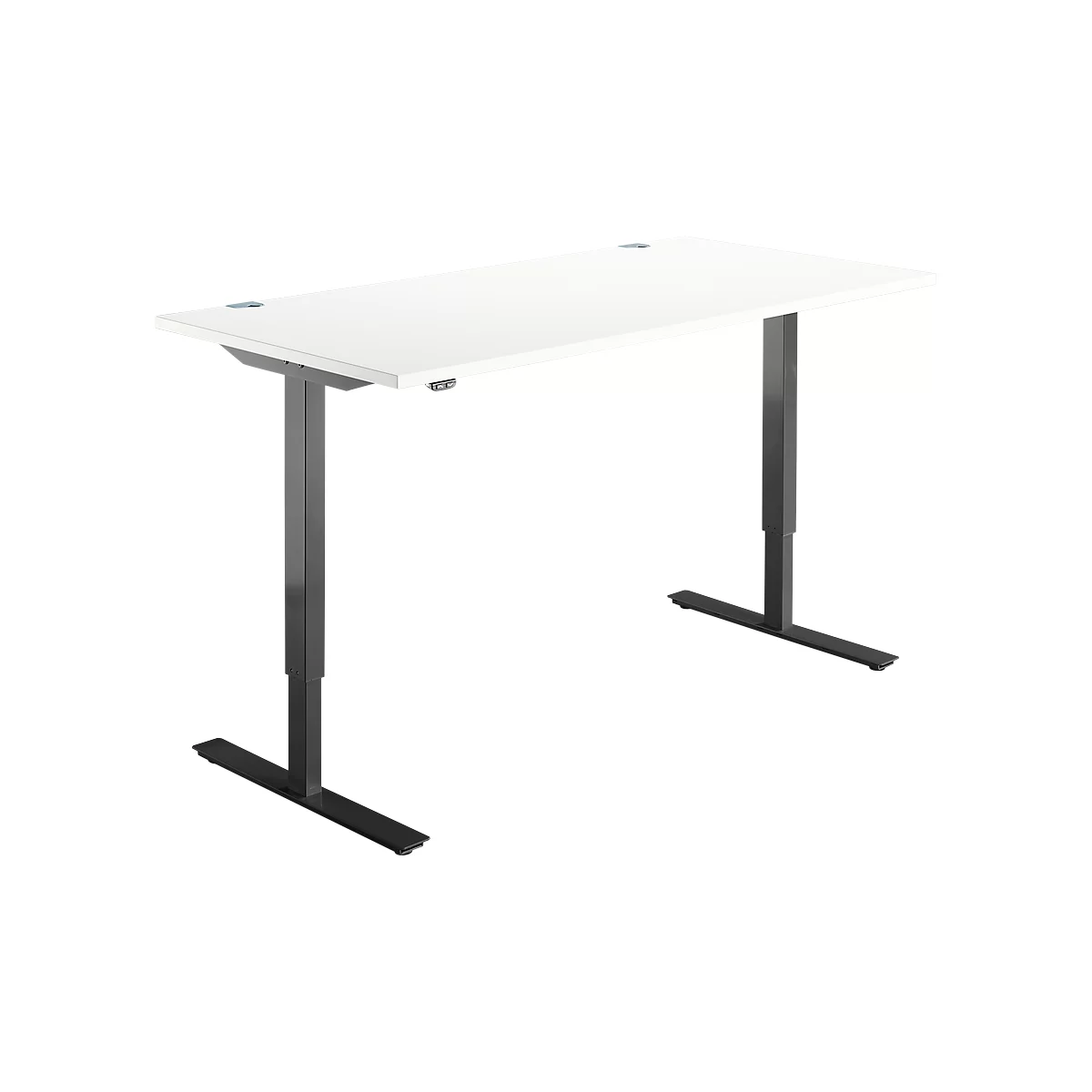 Schäfer Shop Select Bureautafel START UP, eentraps elektr. in hoogte verstelbaar, B 1600 mm, wit/zwart 