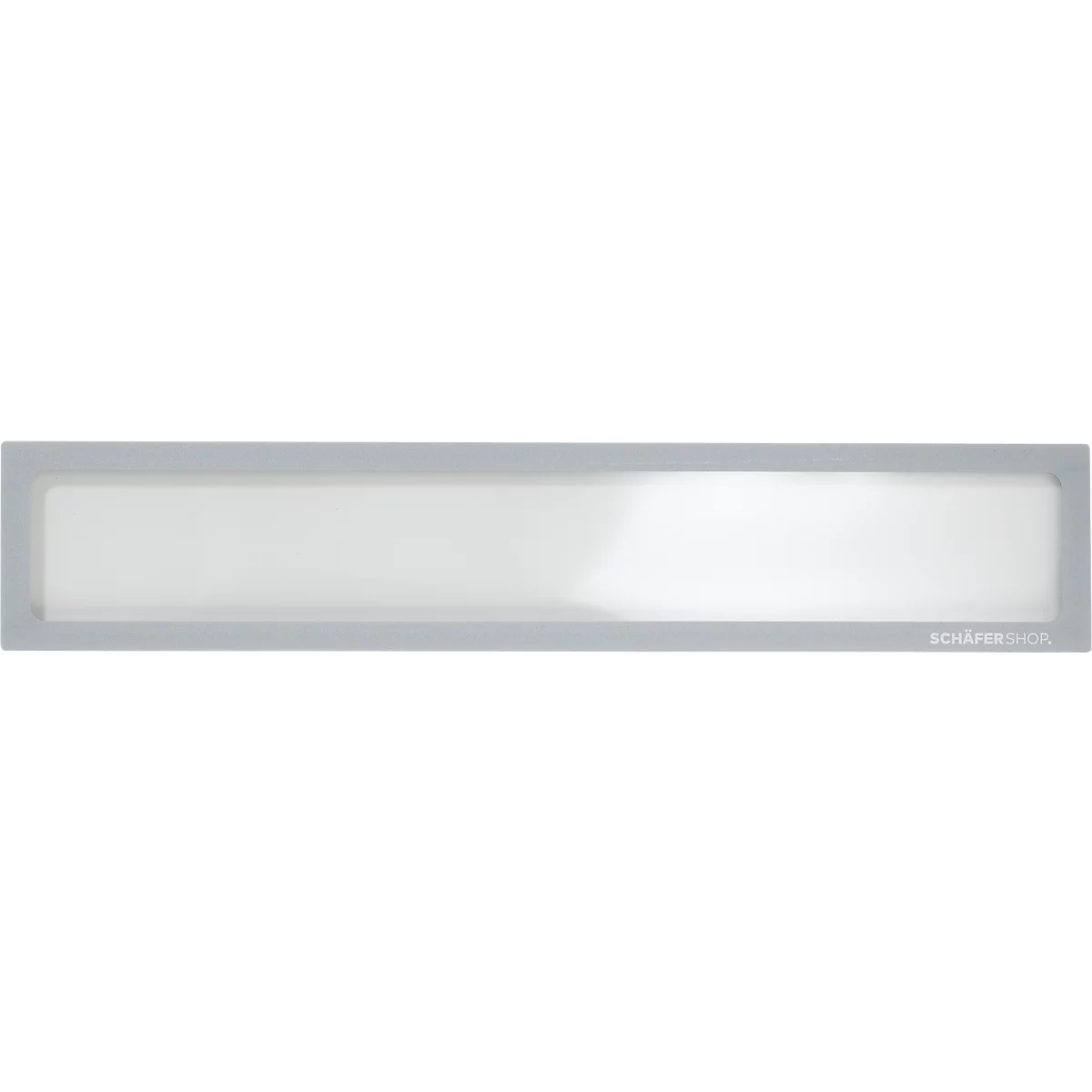 Un élément rectangulaire blanc avec un cadre gris. Du texte est en bas à droite en petits caractères.