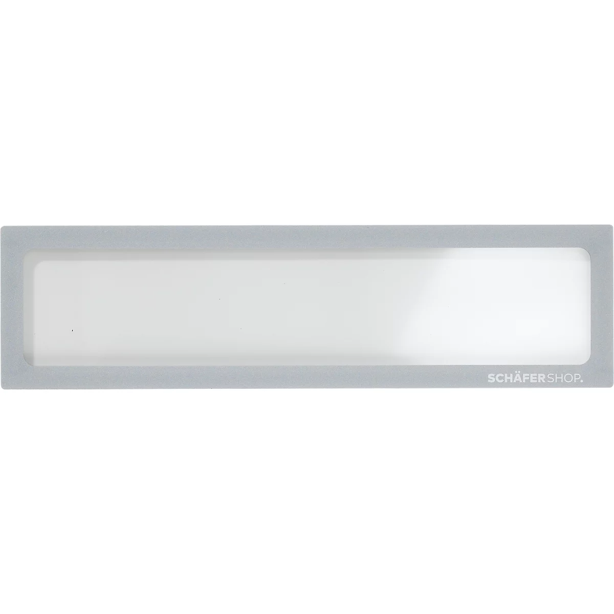 Cadre rectangulaire gris avec champ intérieur blanc et inscription SCHÄFERSHOR.