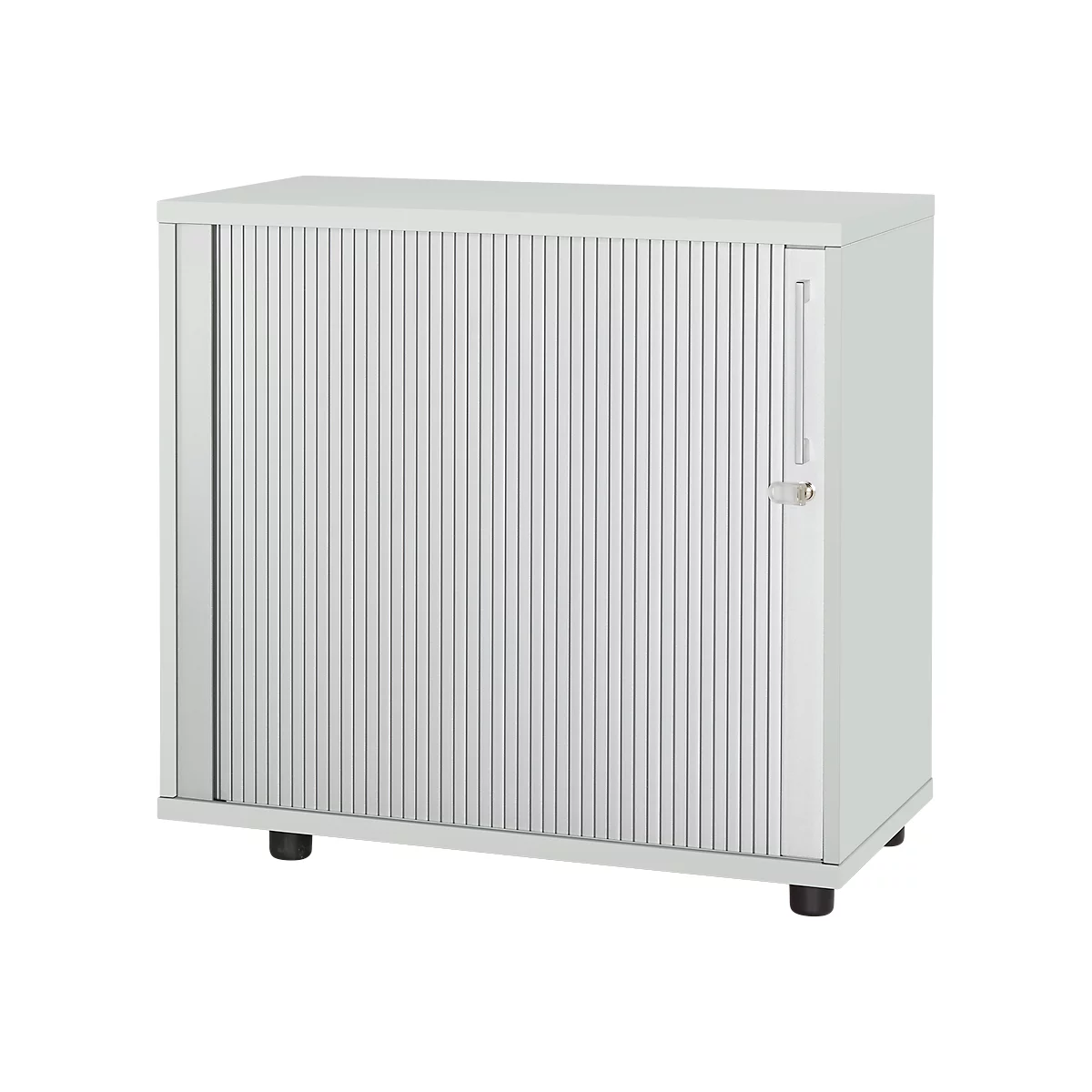 Schäfer Shop Select caisson à volet roulant transversal, bois, 2 tablettes, L 800 mm x P 421 x H 750 mm, gris clair