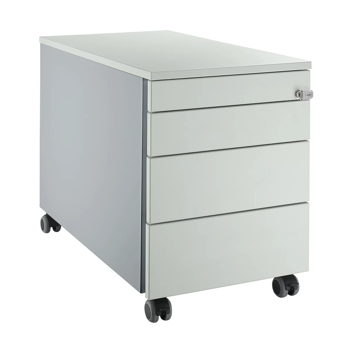 Schäfer Shop Select Caisson mobile 1233, avec poignée encastrée, L 435 x H 567 mm, alu blanc/gris clair/gris clair
