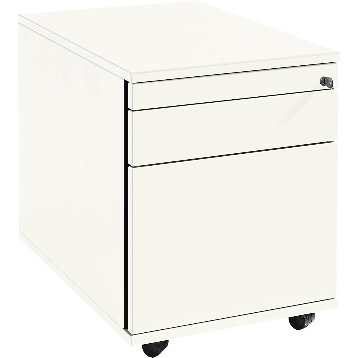Schäfer Shop Select Caisson mobile 126, tiroir-plumier + tiroirs, verrouillable, aggloméré, l. 428 x P 600 x H 540 mm, blanc