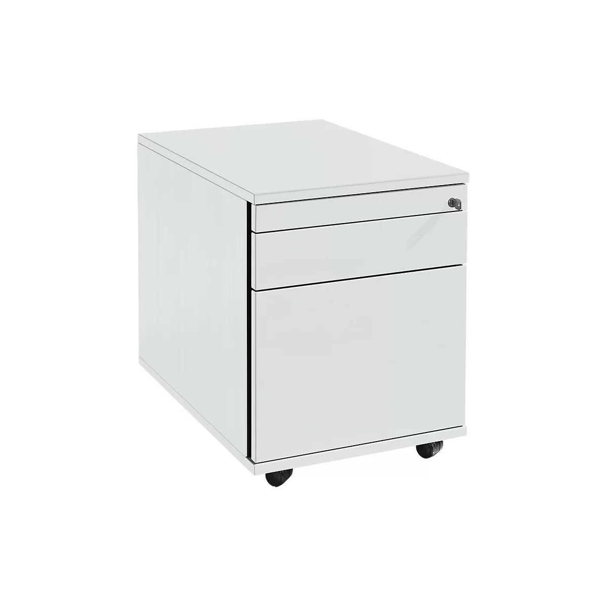 Schäfer Shop Select Caisson mobile 126, tiroir-plumier + tiroirs, verrouillable, aggloméré, l. 428 x P 600 x H 540 mm, gris clair