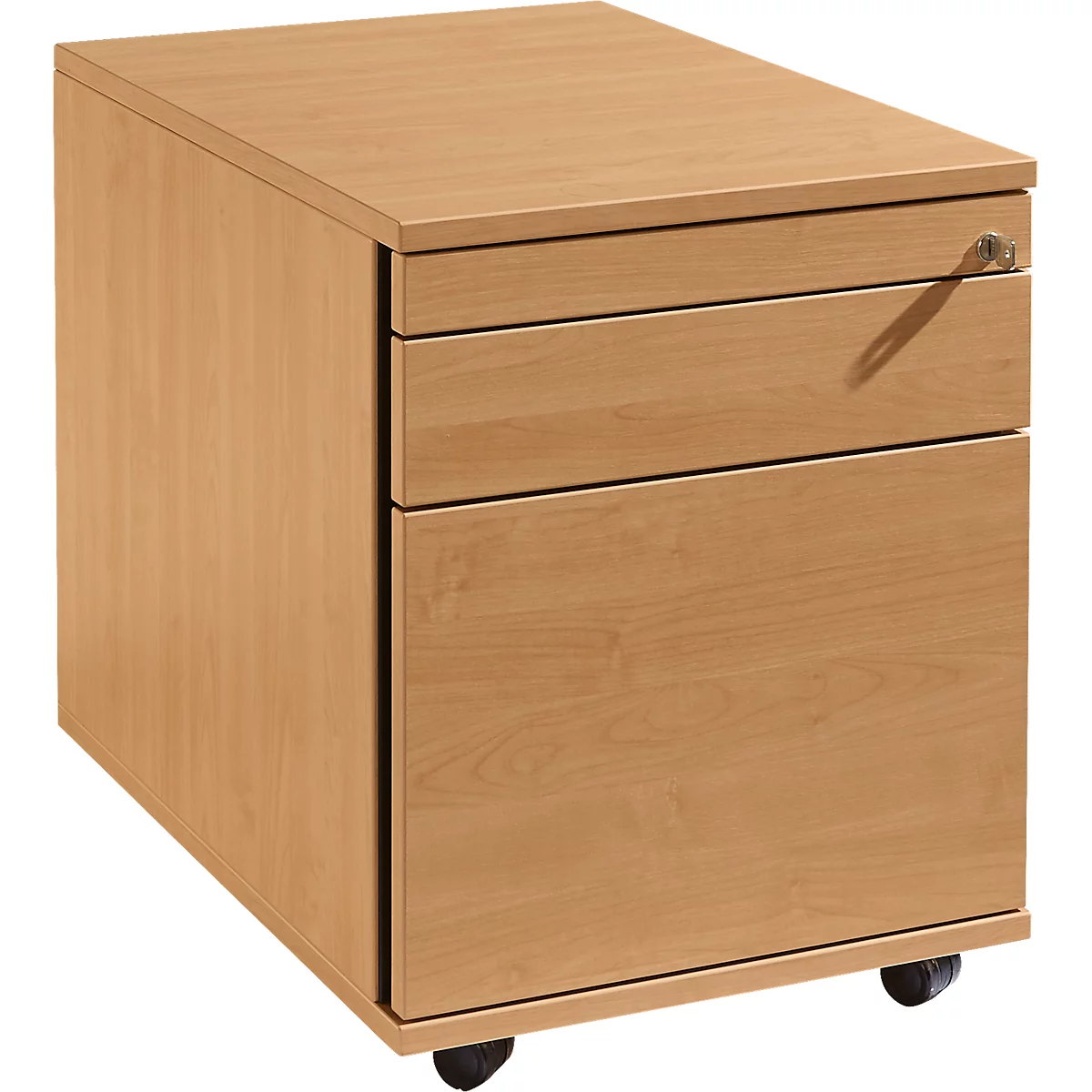 Schäfer Shop Select Caisson mobile 126, tiroir-plumier + tiroirs, verrouillable, aggloméré, l. 428 x P 600 x H 540 mm, hêtre