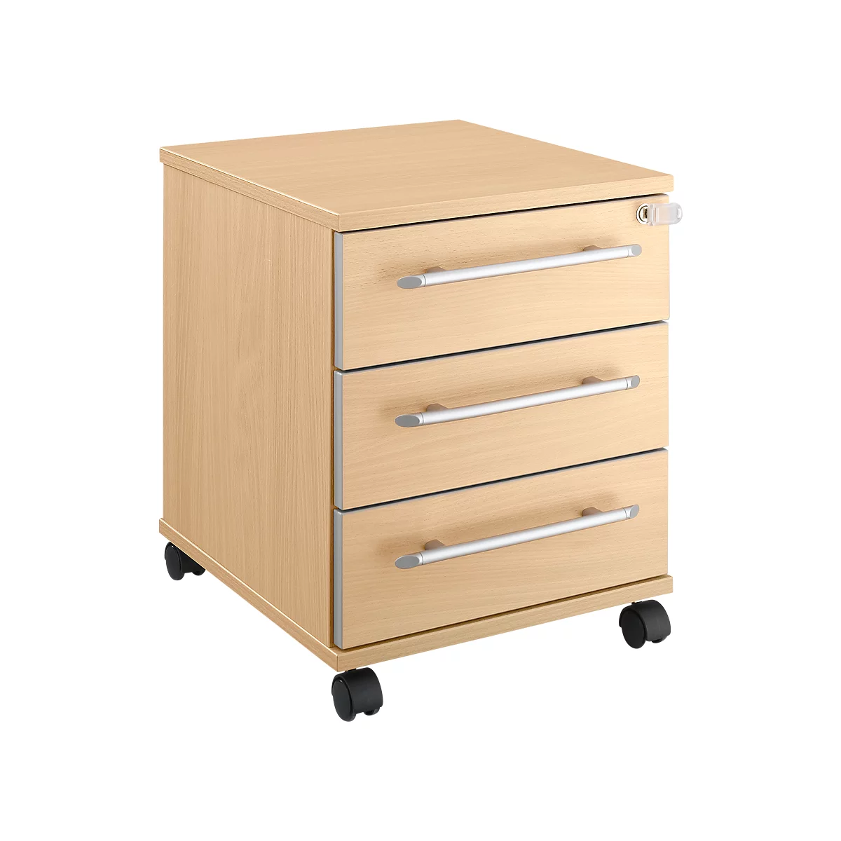 Schäfer Shop Select Caisson mobile Moxxo IQ 333, 3 tiroirs, l. 410 x P 495 x H 510 mm, verrouillable, coloris érable 
