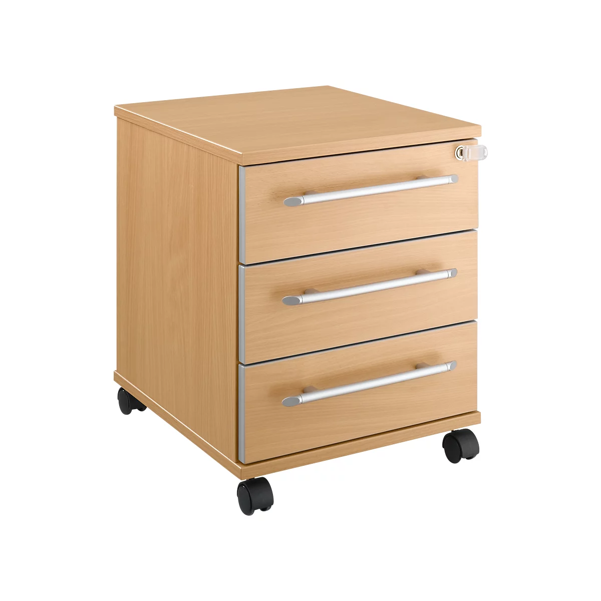 Schäfer Shop Select Caisson mobile Moxxo IQ 333, 3 tiroirs, l. 410 x P 495 x H 510 mm, verrouillable, coloris hêtre 
