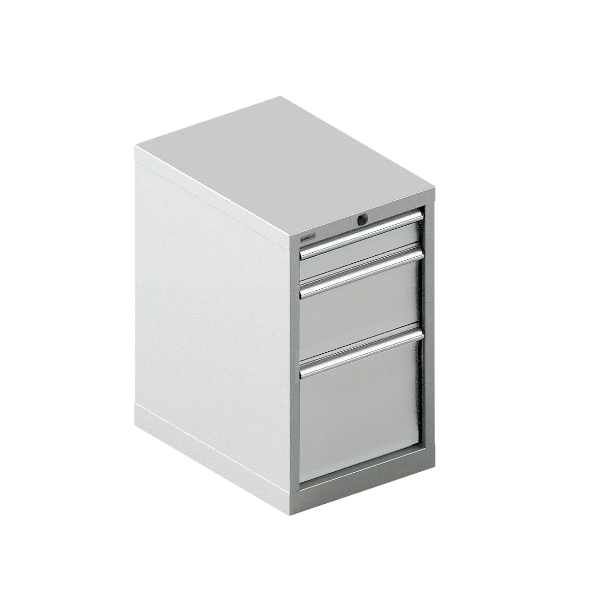 Schäfer Shop Select cajonera 18-27, 3 cajones (H 100/200/300mm), hasta 200 kg, A 411 x P 572 x H 700 mm, gris claro/gris claro