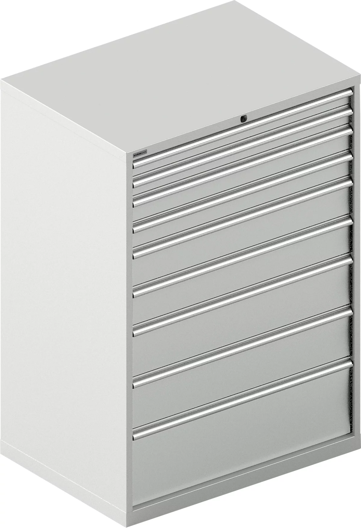 Schäfer Shop Select cajonera WSK 54-36, acero, 9 cajones, hasta 200 kg, ancho 1023 x fondo 725 x alto 1450 mm, gris claro/gris claro