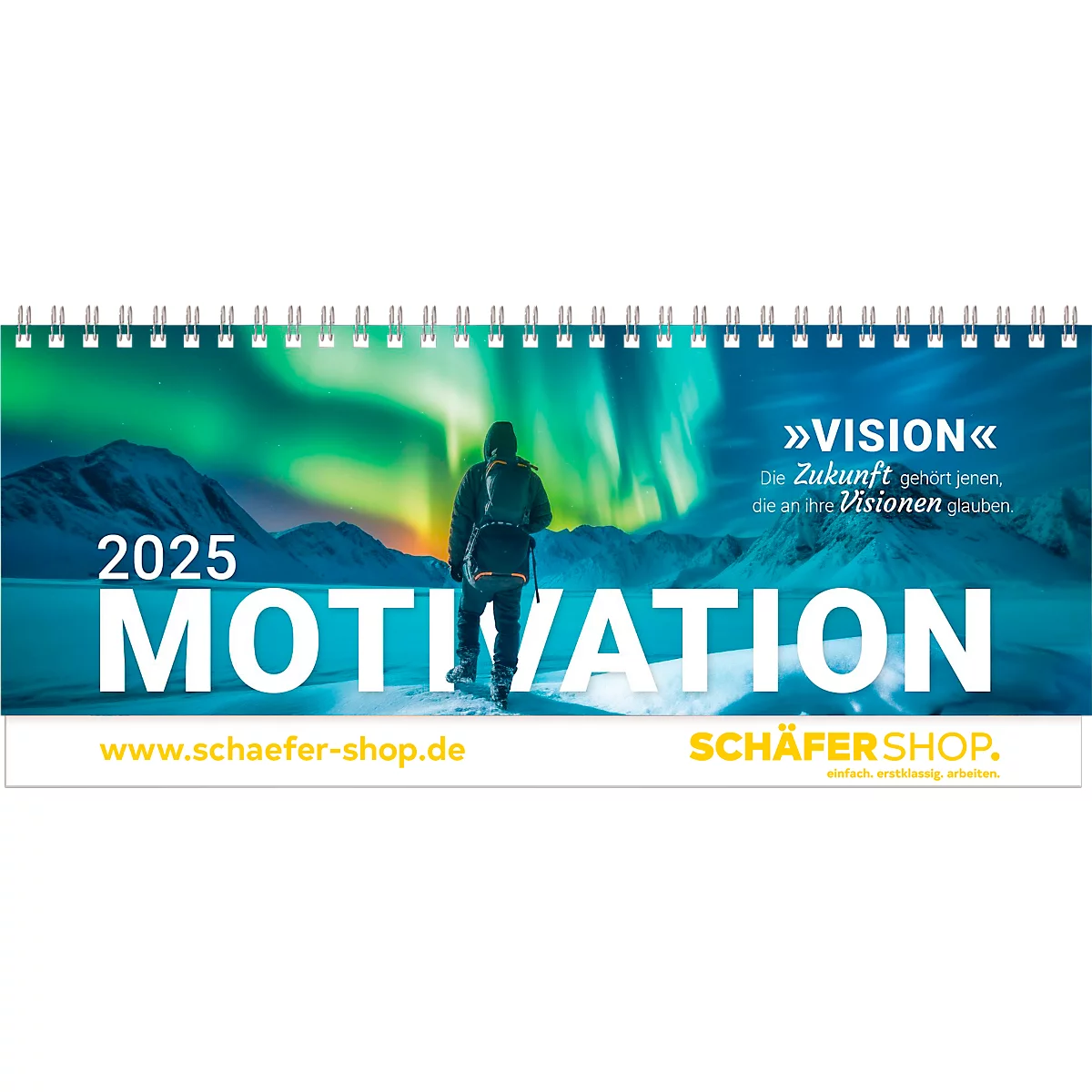 Schäfer Shop Select Calendrier de table transversal 'Motivation', avec motif, 128 pages, L 298 x H 105 mm