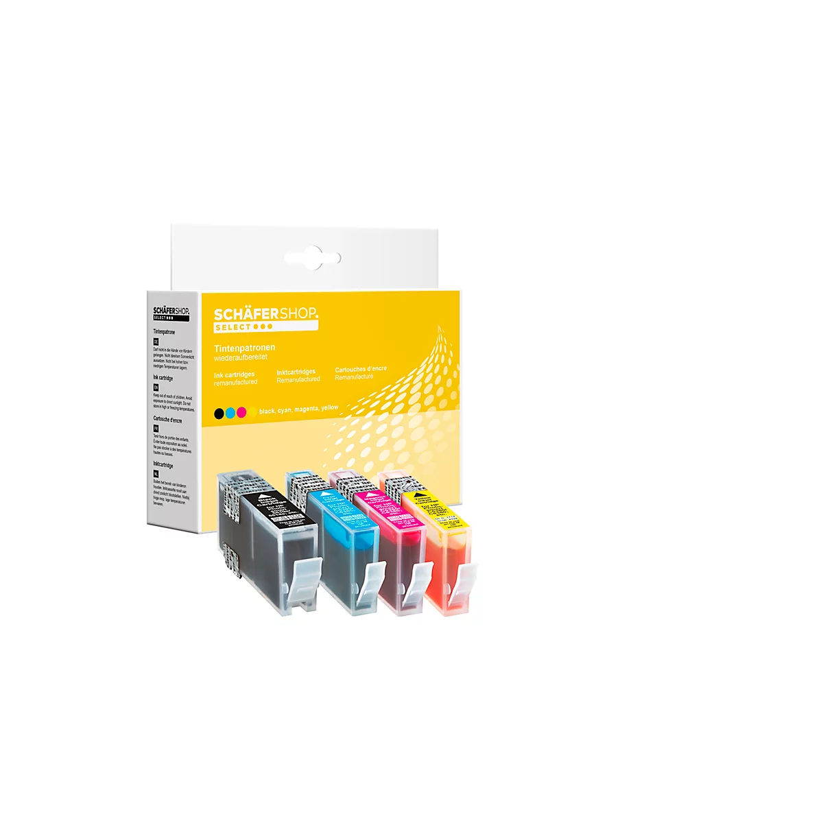 Schäfer Shop Select Cartouches d'encre, remplace HP 364XL (N9J74AE), Mixpack, noir, cyan, jaune, magenta