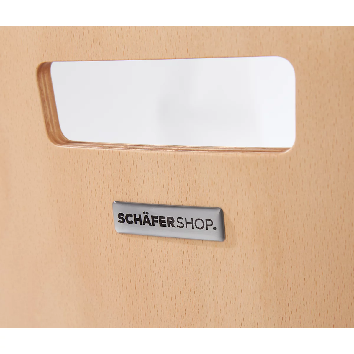 Schäfer Shop Select Chaise empilable nature, empilable jusqu'à 10 pièces, résistante aux désinfectants, sans rembourrage en tissu, L 430 x P 410 x H 450 mm, bois &amp; acier