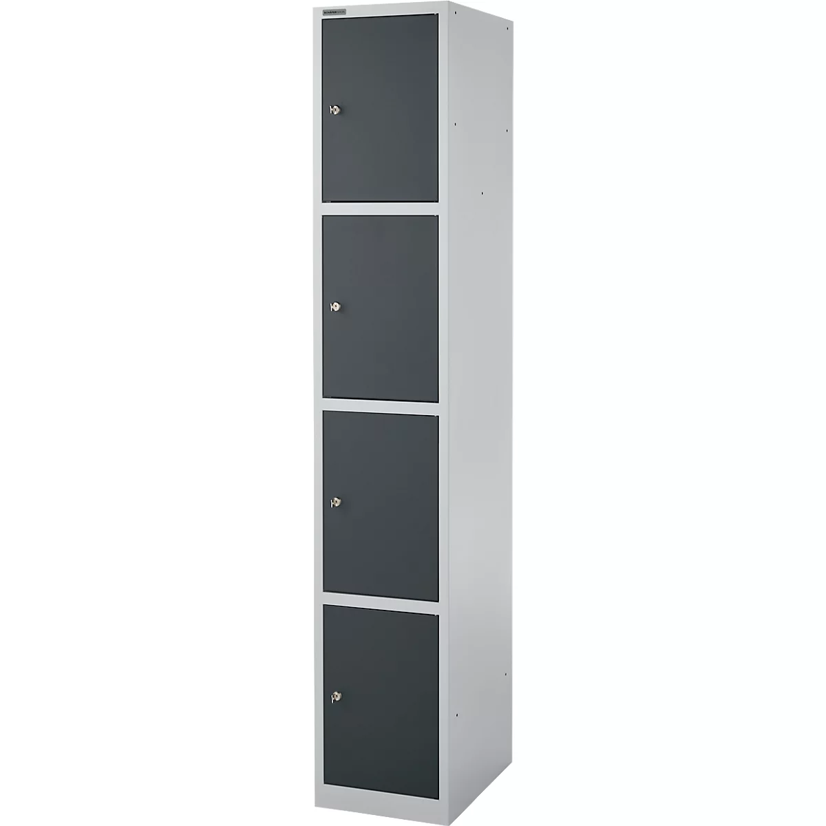 Schäfer Shop Select Columna de armario S4/4, con cerradura de cilindro, aluminio blanco/antracita