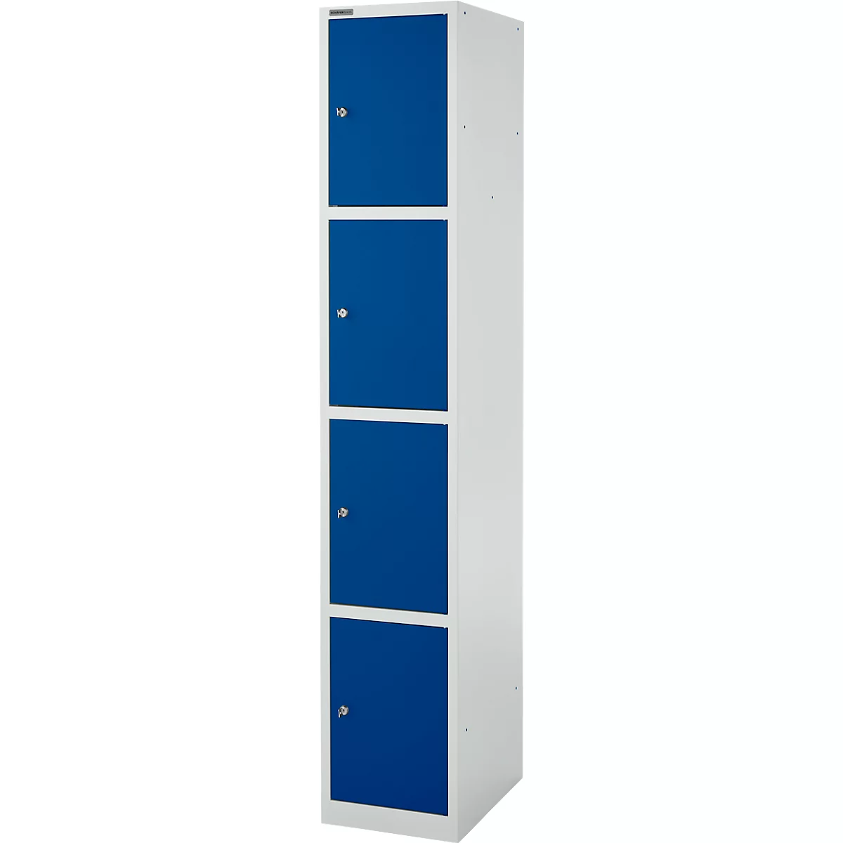 Schäfer Shop Select Columna de armario S4/4, con cerradura de cilindro, gris claro/azul genciana