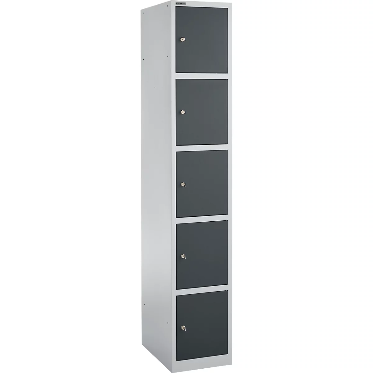 Schäfer Shop Select Columna de armario S4/5, con cerradura de cilindro, aluminio blanco/antracita