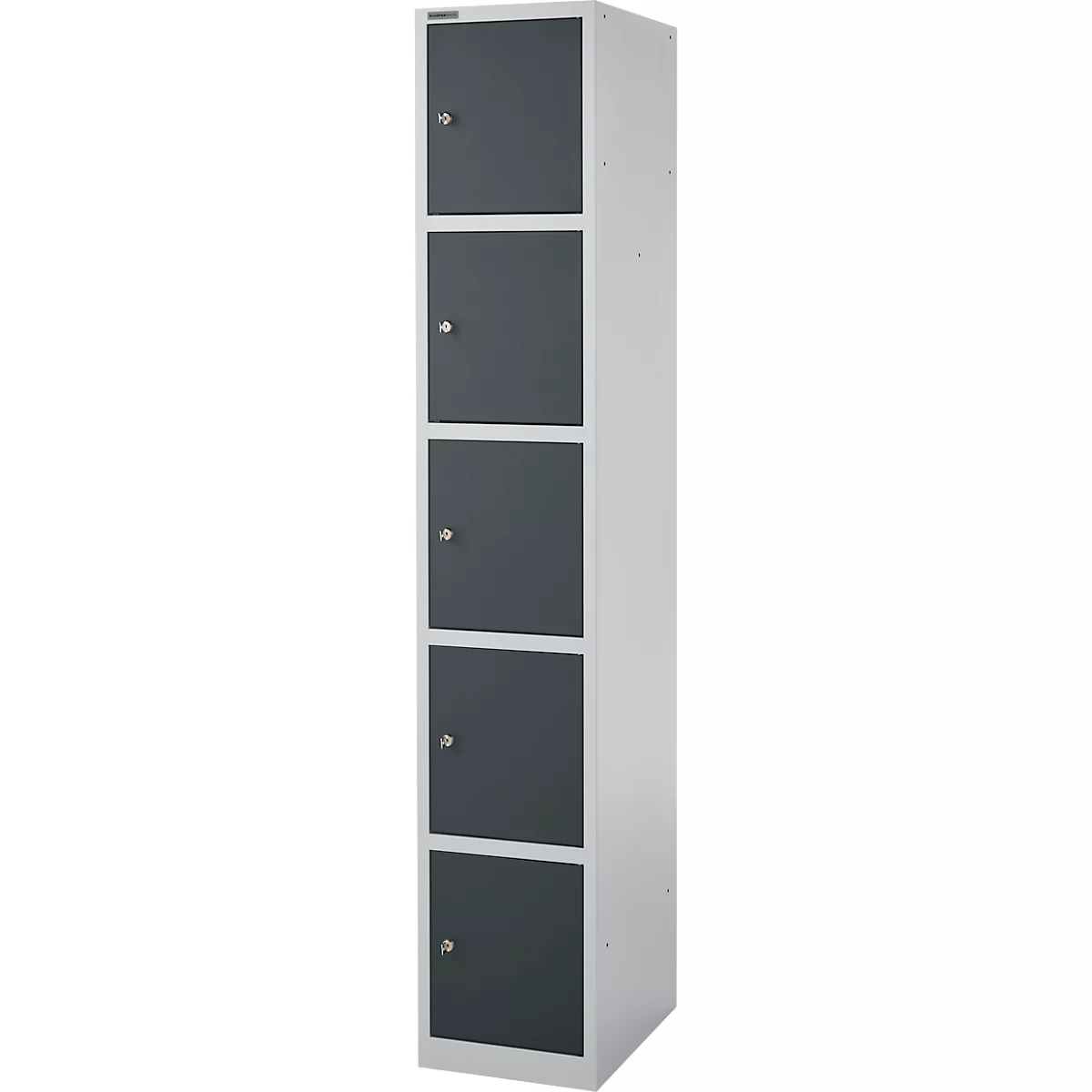 Schäfer Shop Select Columna de armario S4/5, con cerradura de cilindro, aluminio blanco/antracita