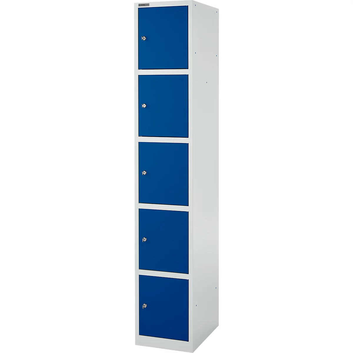 Schäfer Shop Select Columna de armario S4/5, con cerradura de cilindro, gris claro/azul genciana