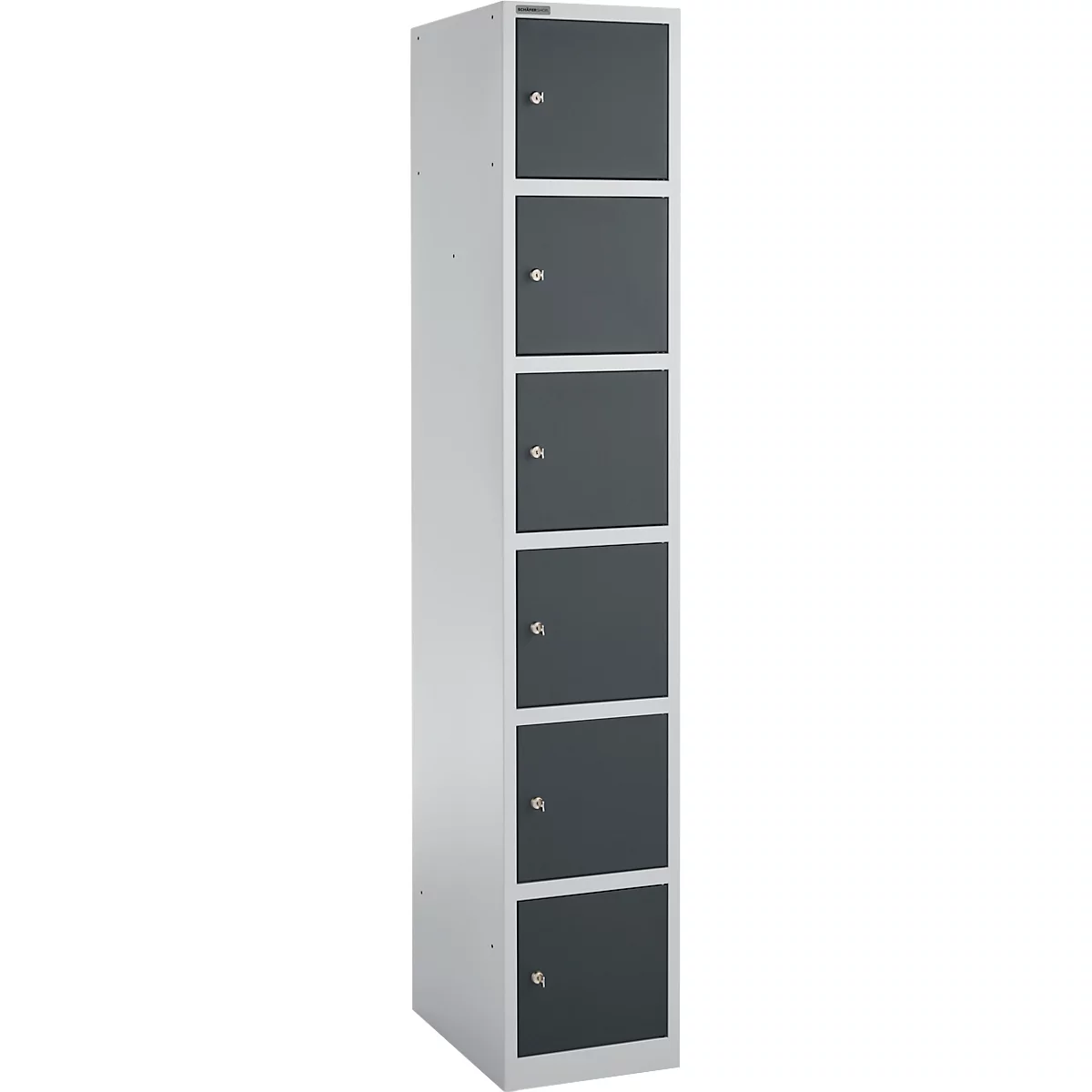 Schäfer Shop Select Columna de armario S4/6, con cerradura de cilindro, aluminio blanco/antracita