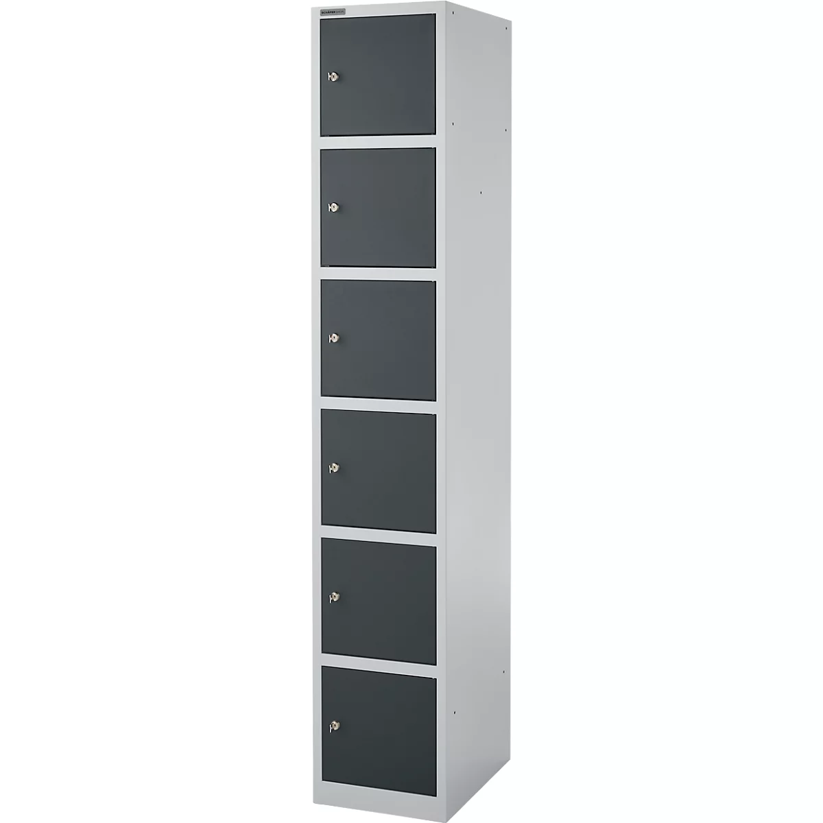 Schäfer Shop Select Columna de armario S4/6, con cerradura de cilindro, aluminio blanco/antracita