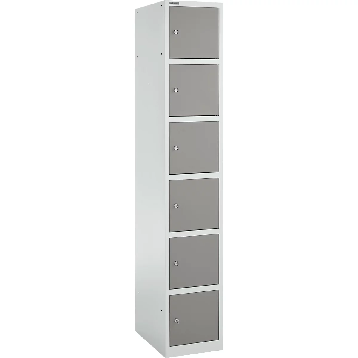 Schäfer Shop Select Columna de armario S4/6, con cerradura de cilindro, gris claro/gris platino