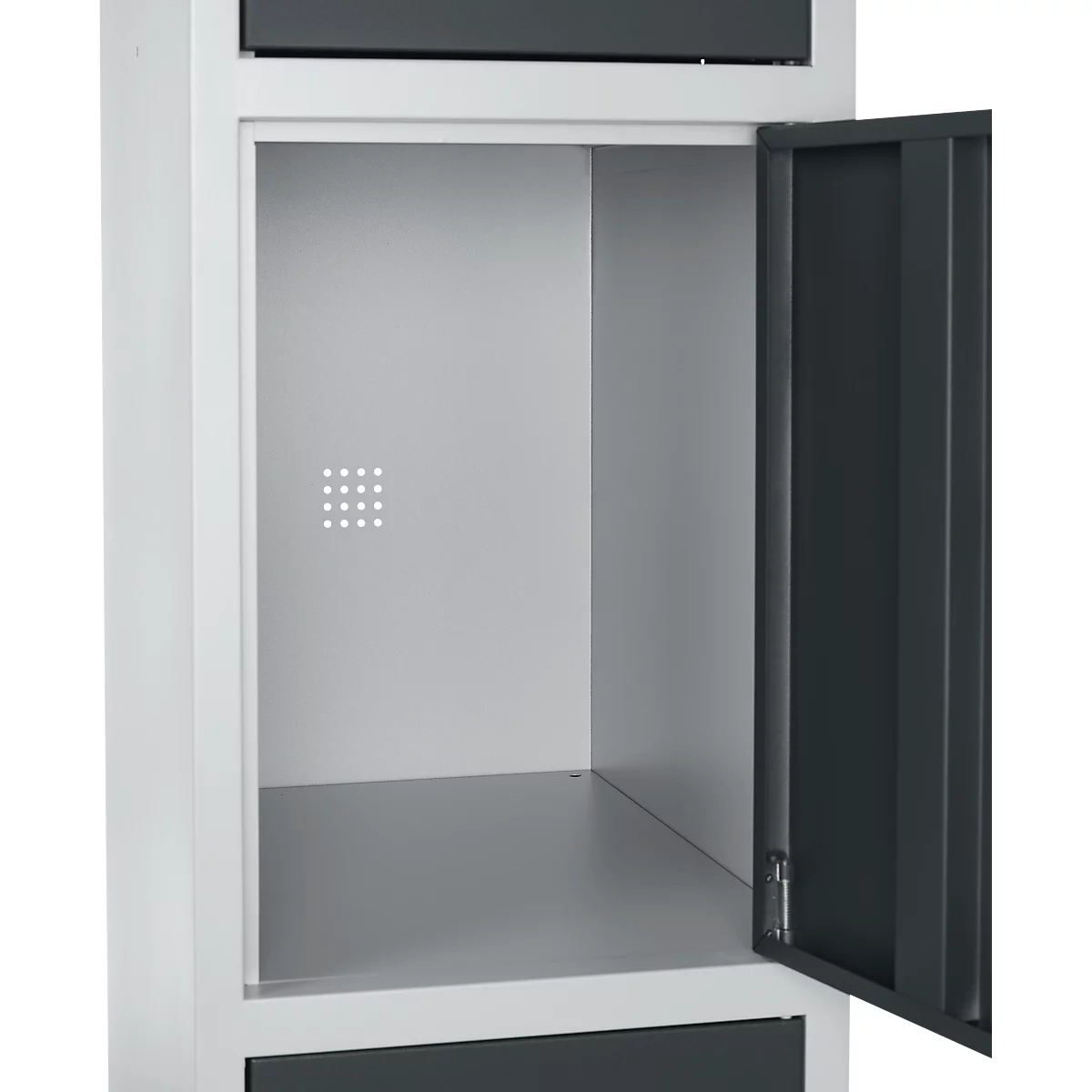 Schäfer Shop Select Columna de armario S5, con cerradura de cilindro, aluminio blanco/antracita