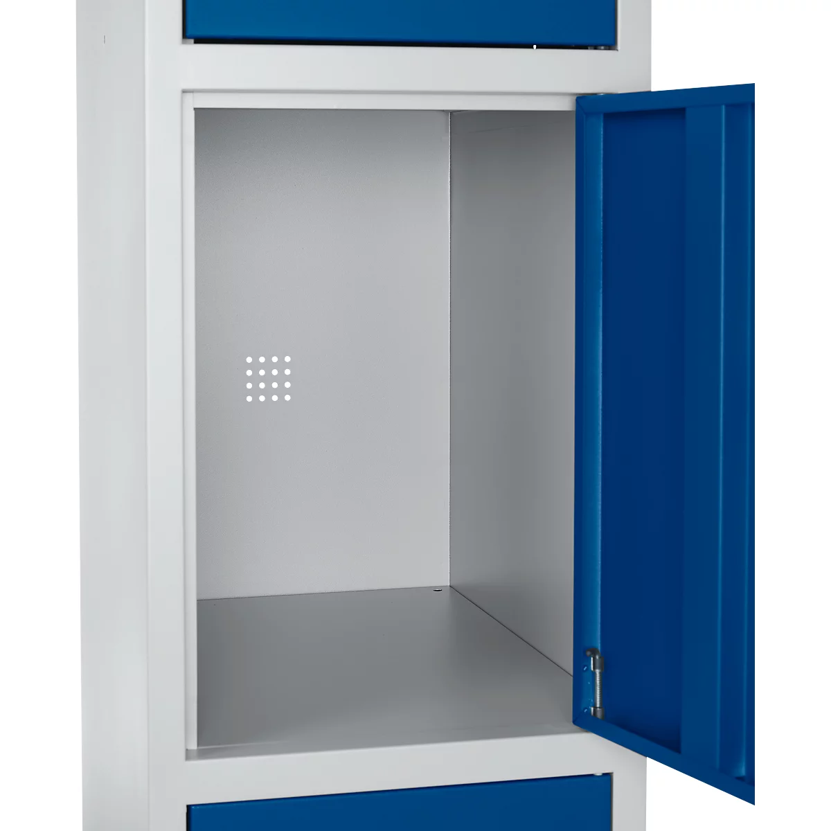 Schäfer Shop Select Columna de armario S5, con cerradura de cilindro, aluminio blanco/azul genciana
