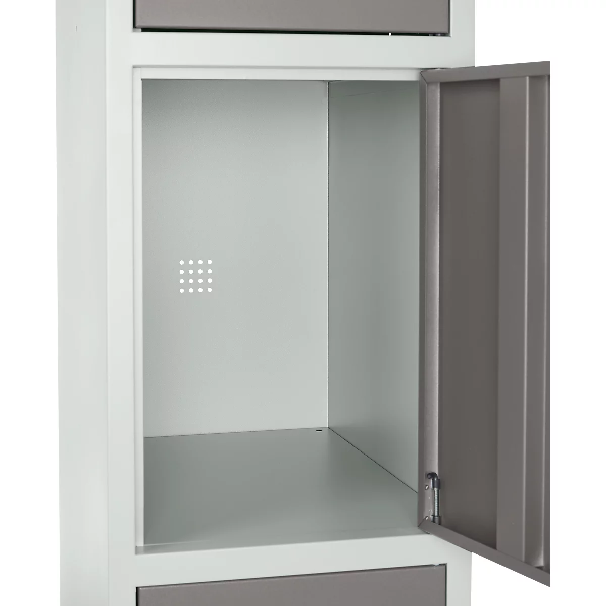Schäfer Shop Select Columna de armario S5, con cerradura de cilindro, gris claro/gris platino