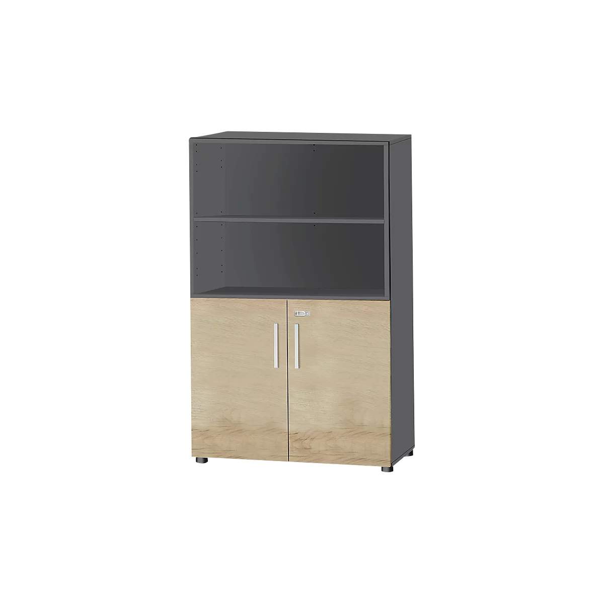Schäfer Shop Select Combikast SET UP, 4 ordnerhoogten, grafiet/eikenpatroon 