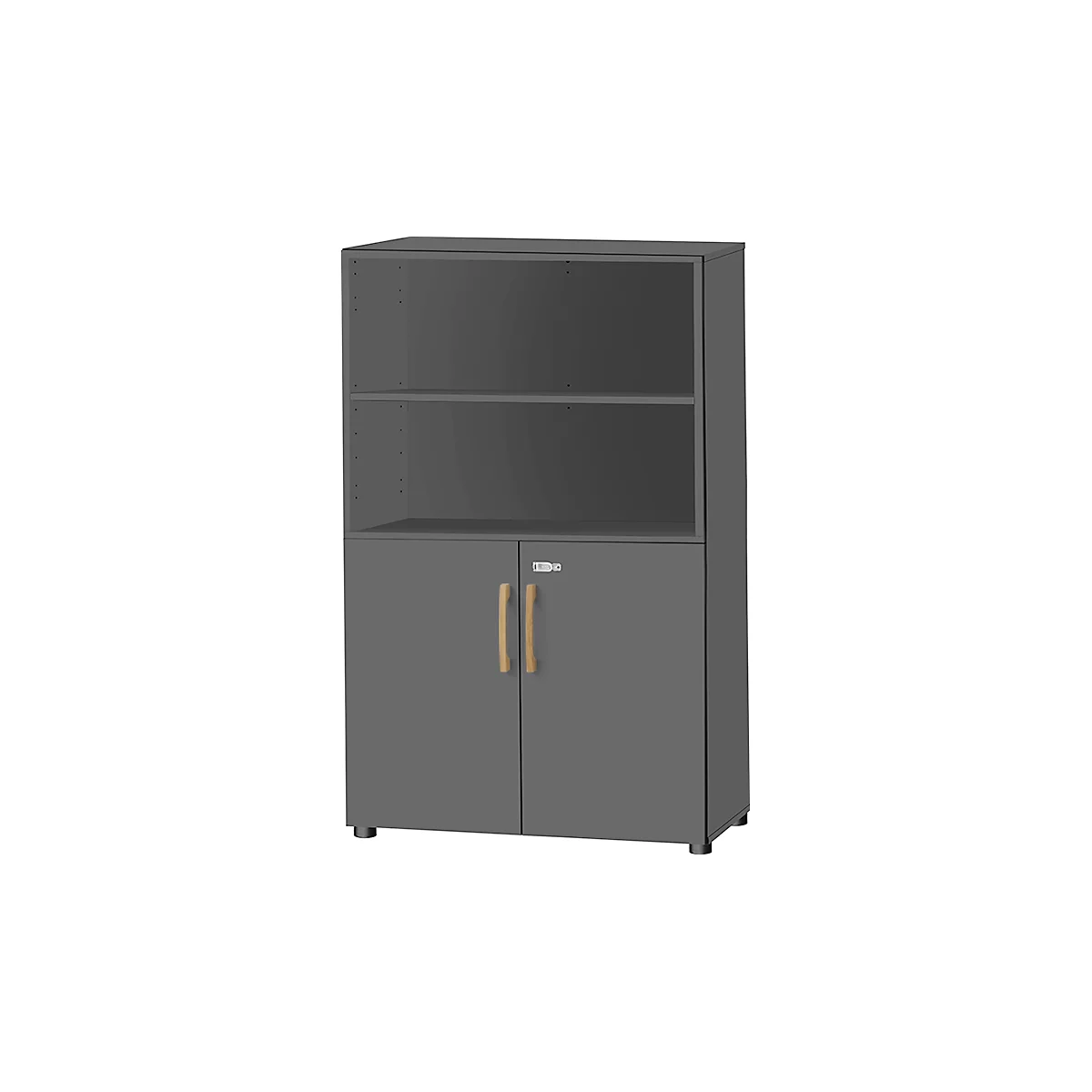 Schäfer Shop Select combinatiekast Start Off Wood, 4 OH, afsluitbaar, B 800 x D 420 x H 1514 mm, hout, grafiet