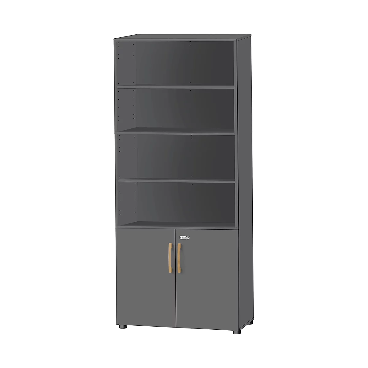 Schäfer Shop Select combinatiekast Start Off Wood, 6 OH, afsluitbaar, B 800 x D 420 x H 2240 mm, hout, grafiet