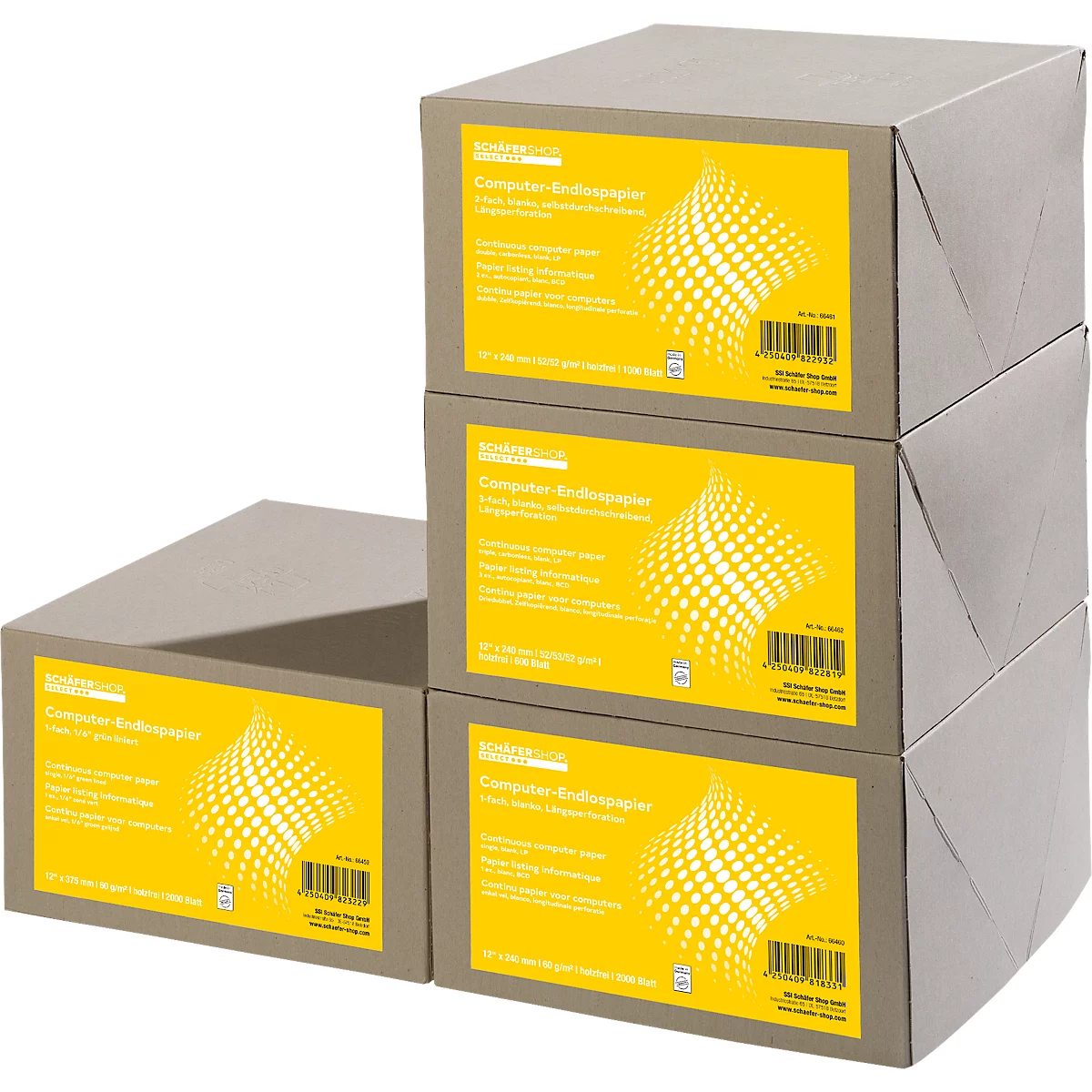 Schäfer Shop Select Computer-kettingpapier, LP, SD, 3-voudig blanco, 600 stuks