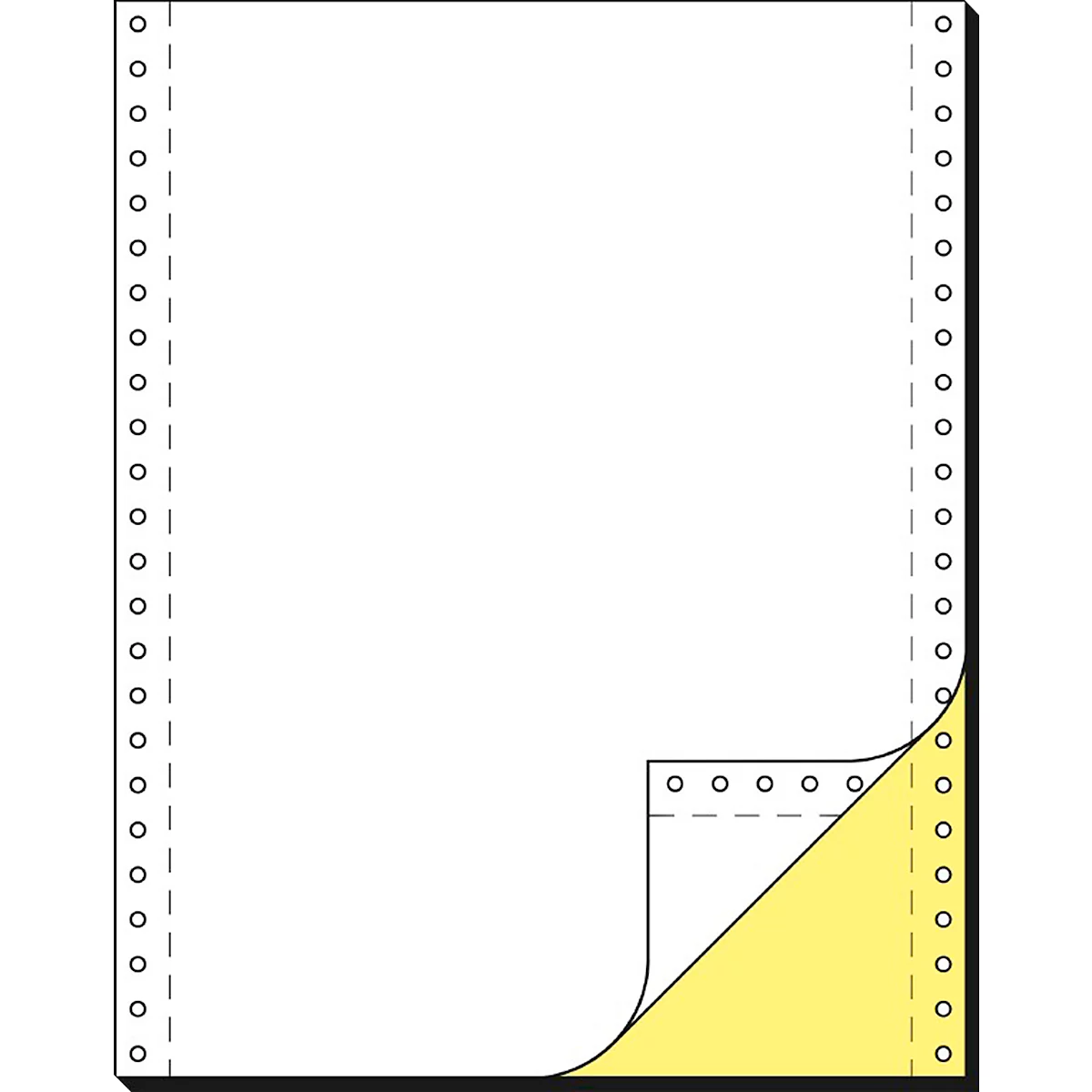 Schäfer Shop Select Computer-kettingpapier, LP, SD, gele kopie, 2-voudig blanco, 1000 stuks