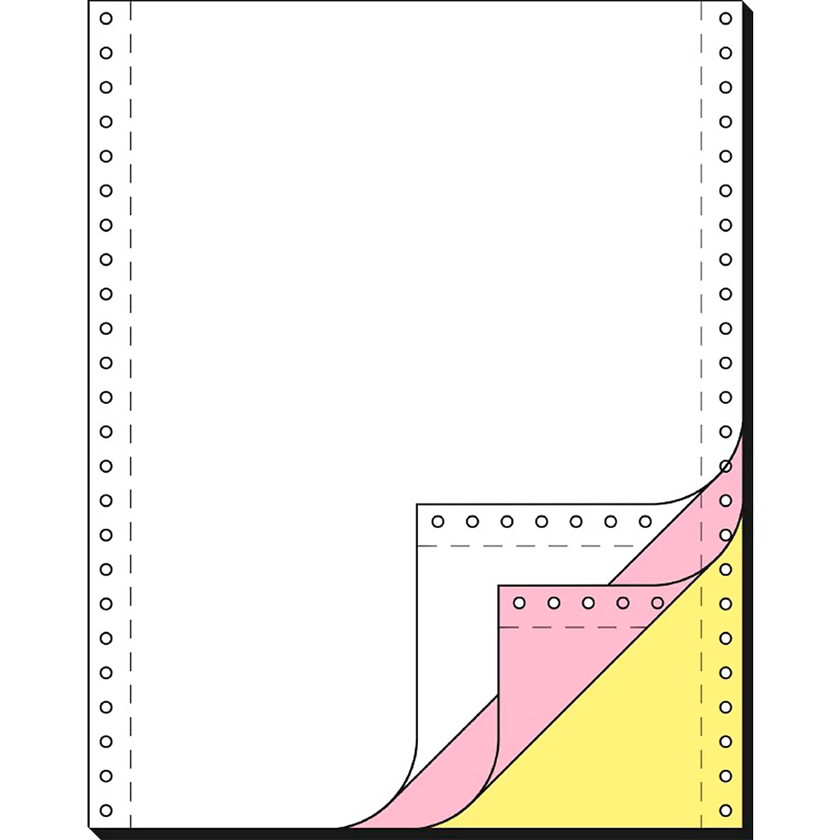 Schäfer Shop Select Computer-kettingpapier, LP, SD, roze + gele kopie, 3-voudig blanco, 600 stuks