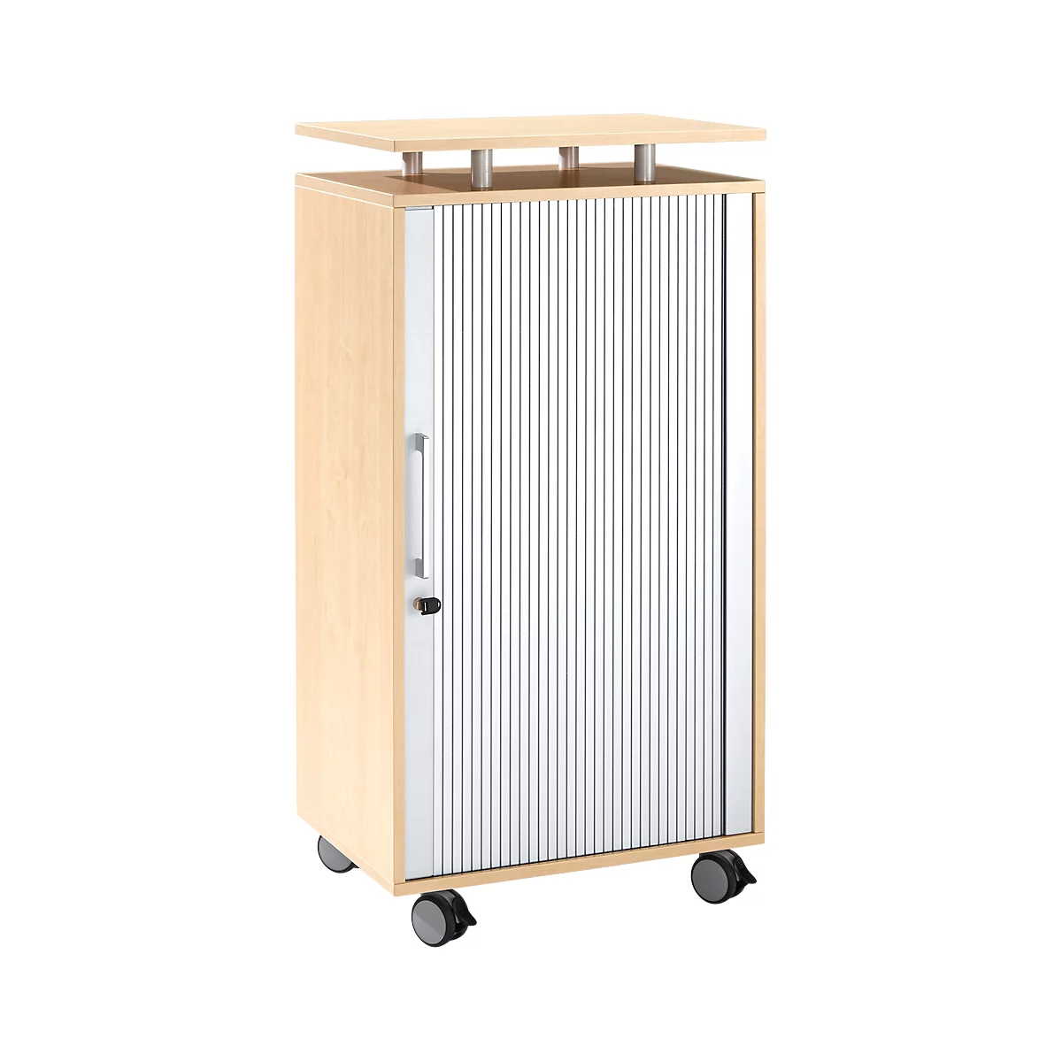 Schäfer Shop Select Conteneur haut à roulettes, verrouillable, L 600 x P 420 x H 1178 mm, érable