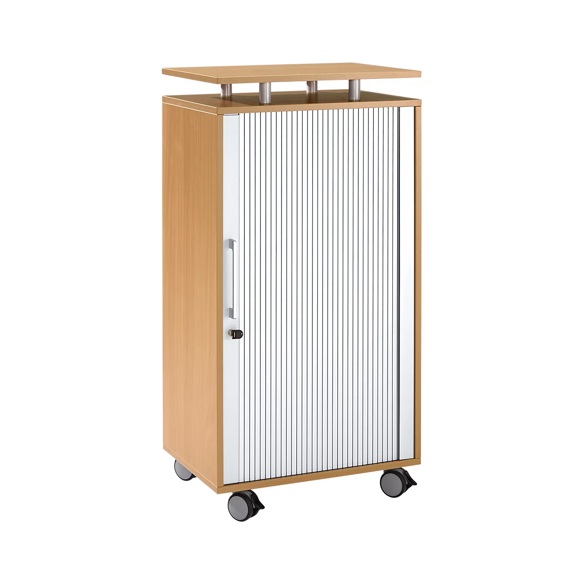 Schäfer Shop Select Conteneur haut, à roulettes, verrouillable, L 600 x P 420 x H 1178 mm, hêtre
