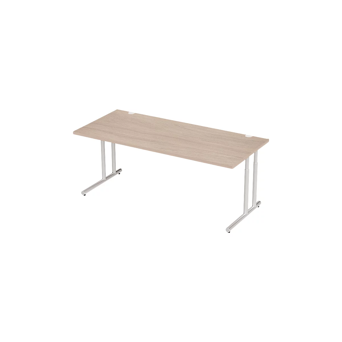 Schäfer Shop Select Desk COMBITEC, rechthoekig, C-poot, B 2000 x D 800 x H 677-817 mm, eiken/wit aluminium
