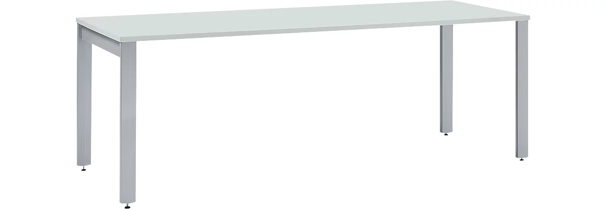Schäfer Shop Select Desk LOGIN, 4 patas, rectangular, ancho 1800 x fondo 800 x alto 740 mm, gris claro