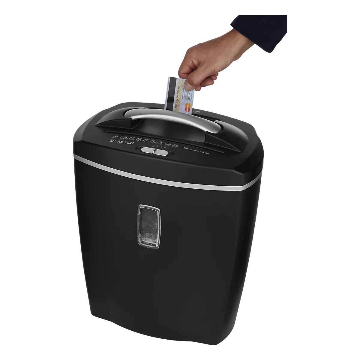 Schäfer Shop Select Destructeur de documents SH 1021 CC, 5 x 18 mm, P-4, 21 litres, 10 feuilles ou 1 CD