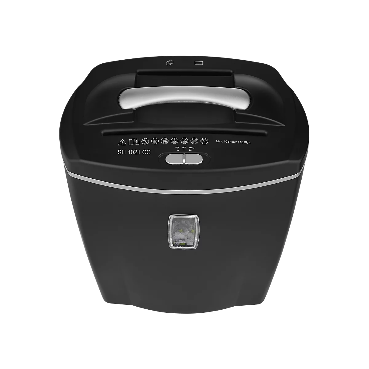 Schäfer Shop Select Destructeur de documents SH 1021 CC, coupe de particules 5 x 18 mm, P-4, 21 litres, 10 feuilles ou 1 CD