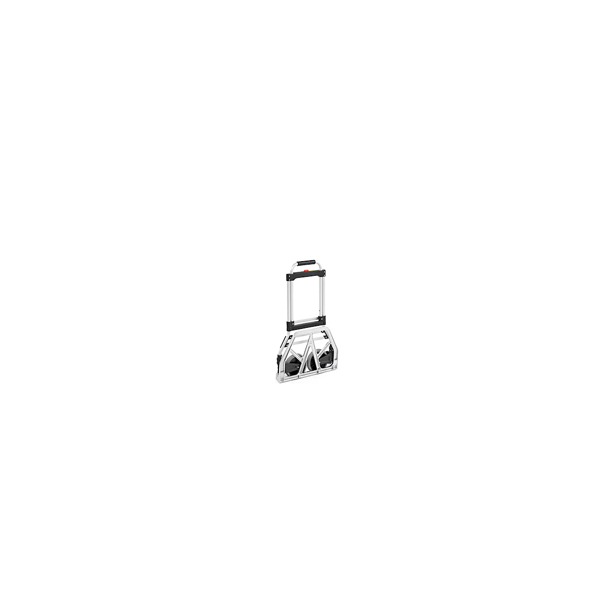 Schäfer Shop Select Diable, capacité 100 kg, pliable, sangle de serrage élastique, 2 roues fixes, aluminium/plastique, rouge-noir-argenté