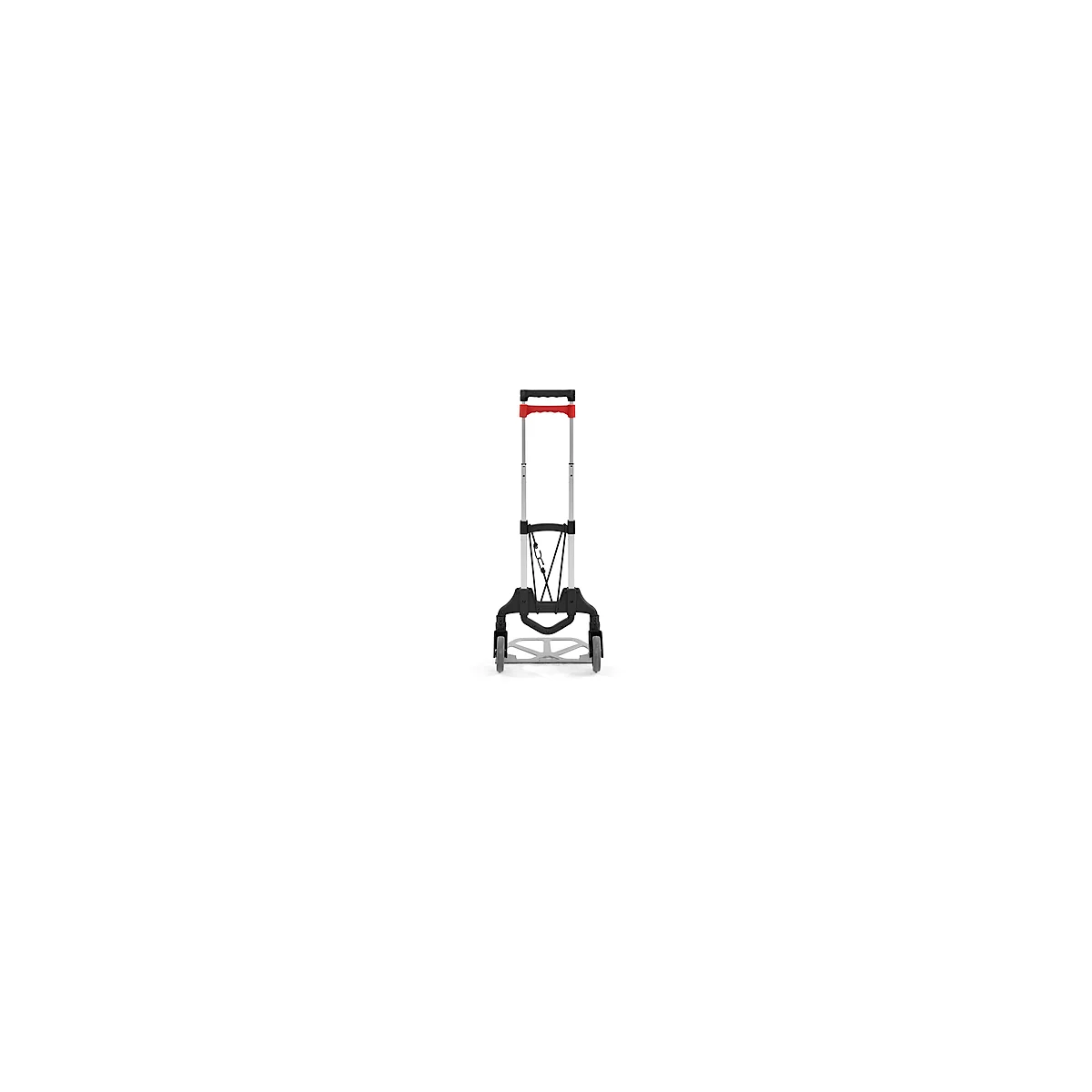 Schäfer Shop Select Diable, capacité 60 kg, pliable, sangle de serrage élastique, 2 roues fixes, aluminium/plastique, rouge-noir-argenté