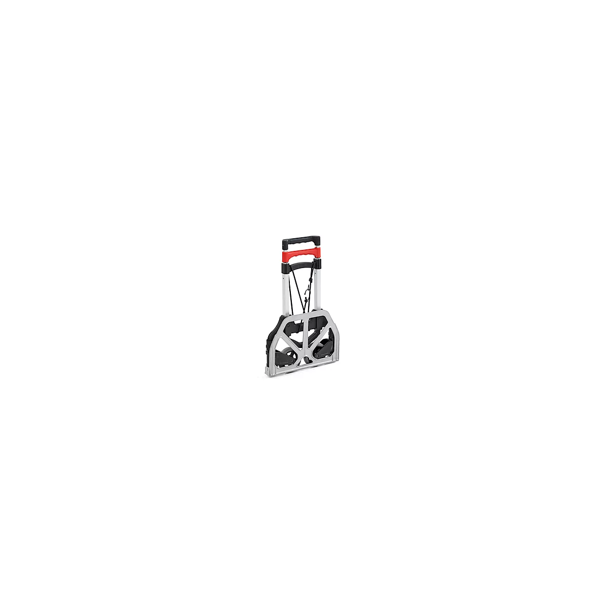 Schäfer Shop Select Diable, capacité 60 kg, pliable, sangle de serrage élastique, 2 roues fixes, aluminium/plastique, rouge-noir-argenté