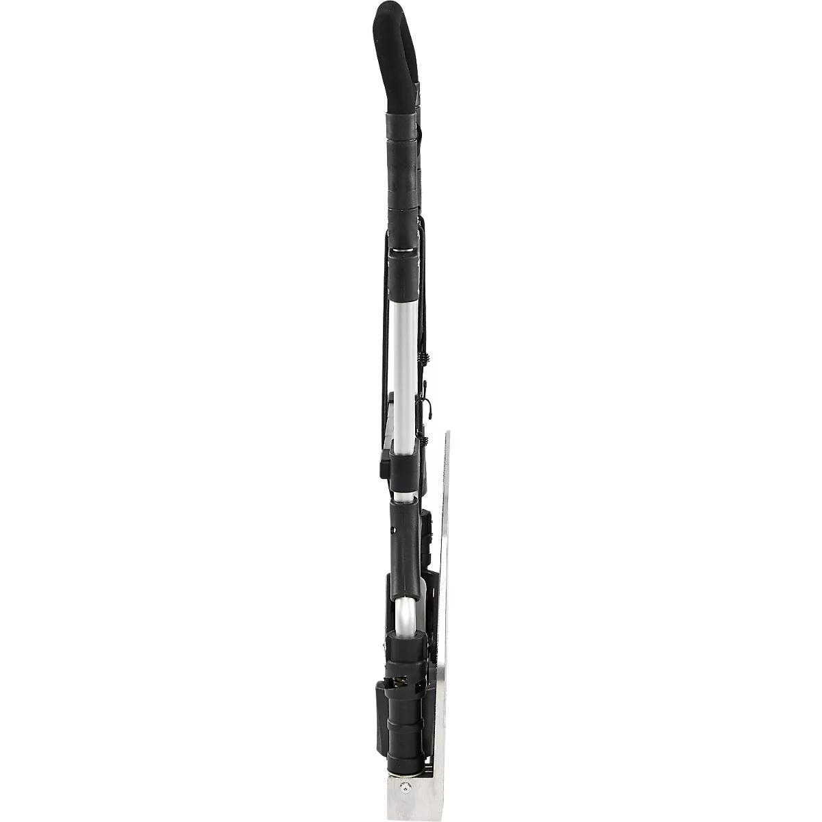 Schäfer Shop Select Diable, capacité de charge 200 kg, pliable, poignées pivotantes, sangle de serrage, 2 roues fixes, aluminium/plastique, rouge-noir-argenté