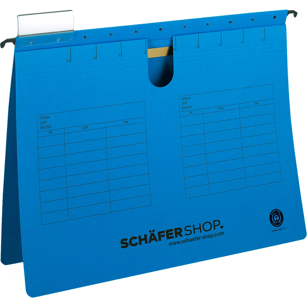 Schäfer Shop Select Dossier suspendu , pour formats jusqu'à A4, languette sur le dessus, bleu