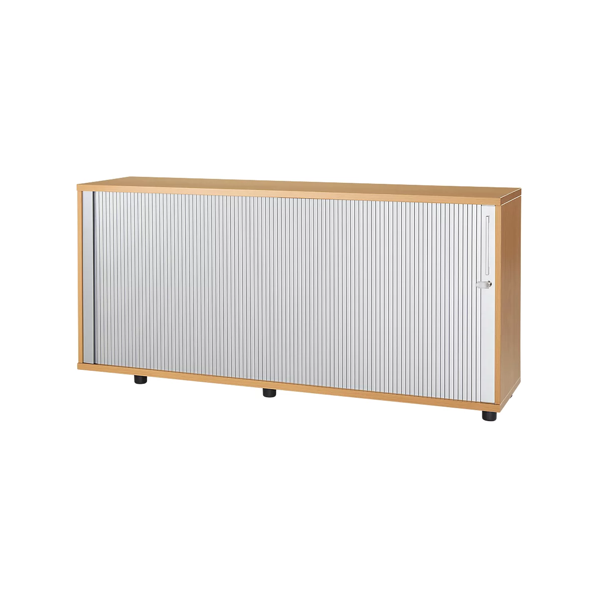 Schäfer Shop Select Dwarsrolluikkast, hout, B 1600 mm x D 421 x H 750 mm, beukenhout, 2 legborden, beukedecor