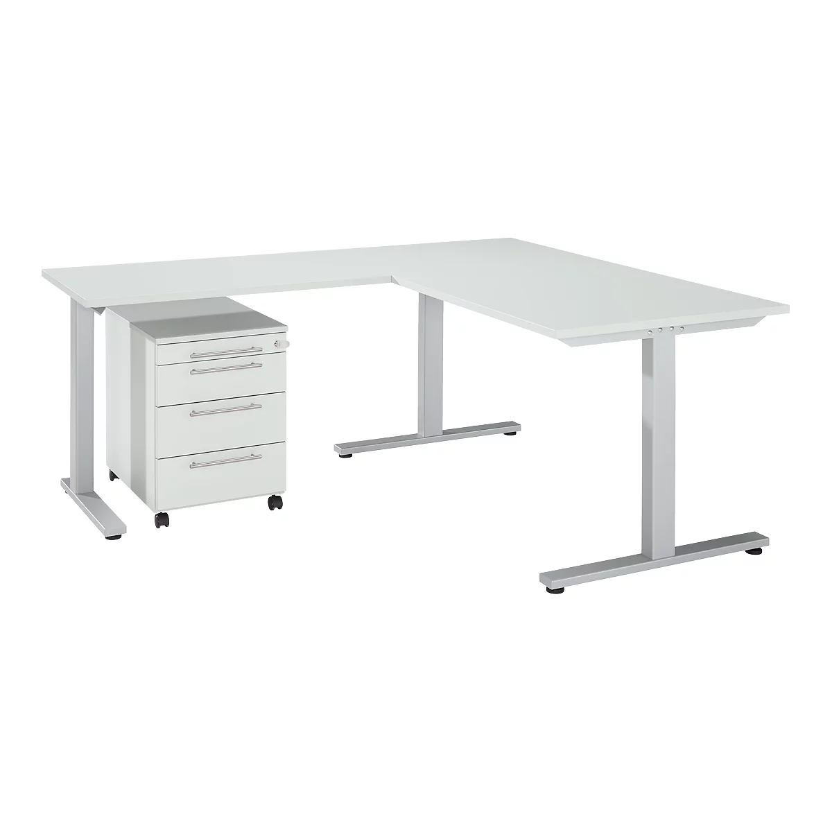Schäfer Shop Select Ensemble de meubles de bureau 3 pièces Bureau Start Off, rectangulaire, pied en T, L 1800 x P 800 x H 735 mm 