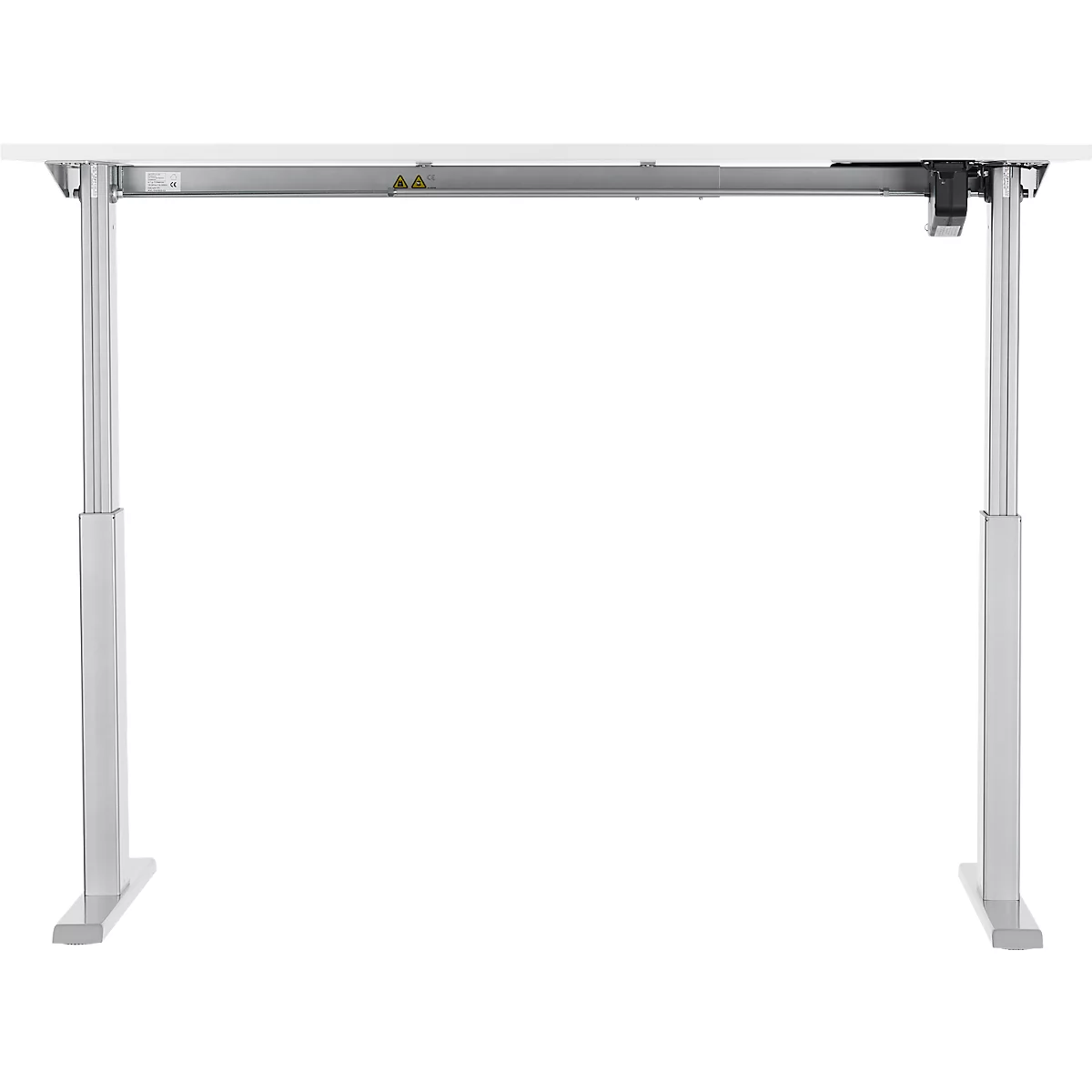 Schäfer Shop Select Escritorio ERGO-T, ajustable en altura eléctr. 1 nivel, rectangular, pata en T, An 1600 x P 800 x Al 725-1195 mm, blanco + espiral para cable