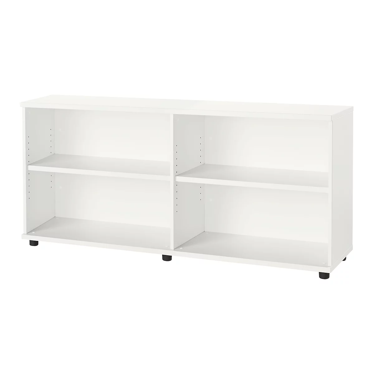 Schäfer Shop Select Estantería auxiliar, de madera, 2 estantes, An 1600 x P 421 x Al 750 mm, blanco